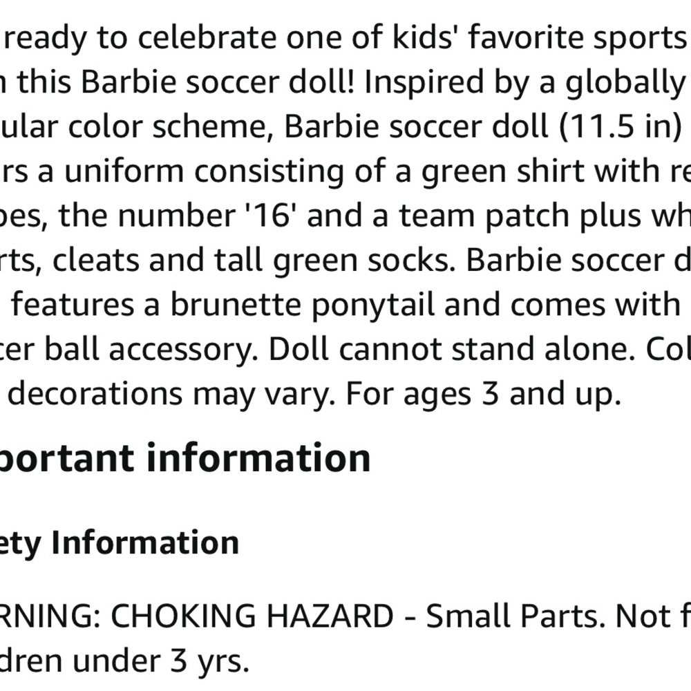 Barbie Soccer Player Doll with Green Jersey and White Shorts - Picture 6 of 6